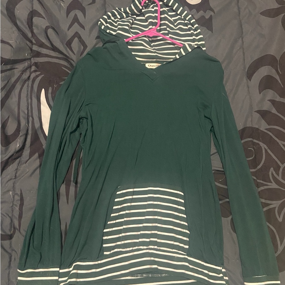 Green Striped Hoodie